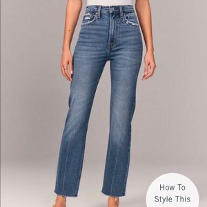 Abercrombie ultra high rise ankle straight jeans